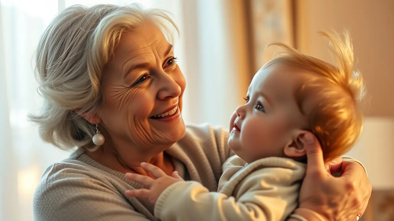 Sonhar com Neto: Descubra os Significados e Interpretações Avó segurando neto no colo com carinho