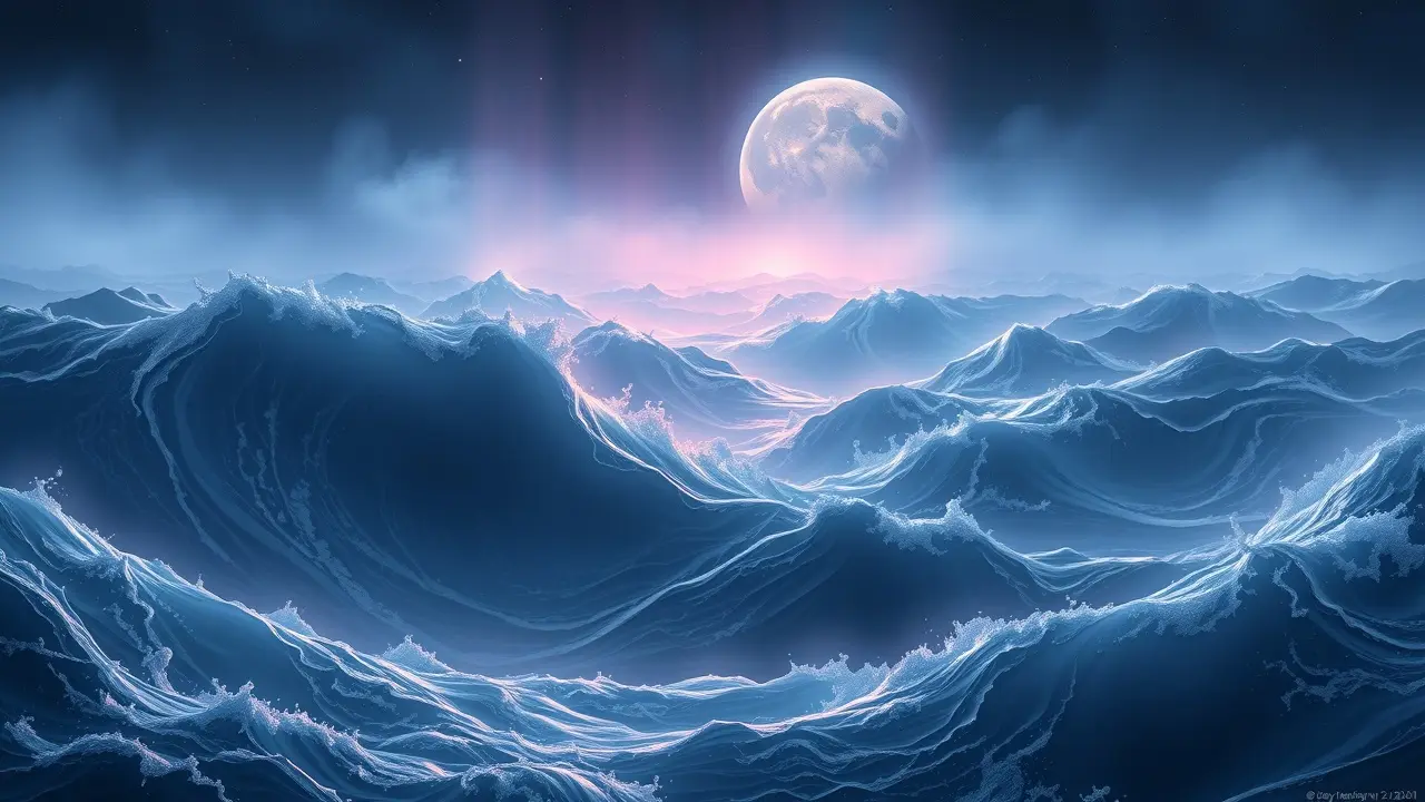 Sonho com Netuno: Imagem onírica do planeta e oceano.