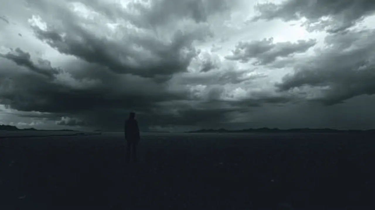 Paisagem desolada representando niilismo