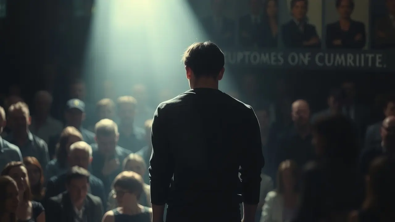 Pessoa com vergonha em público.