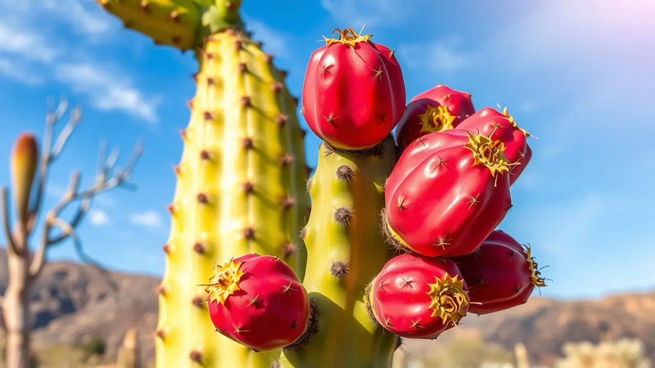 Sonhar com Nopal: Descubra o Significado Oculto! Cacto nopal com frutos maduros.