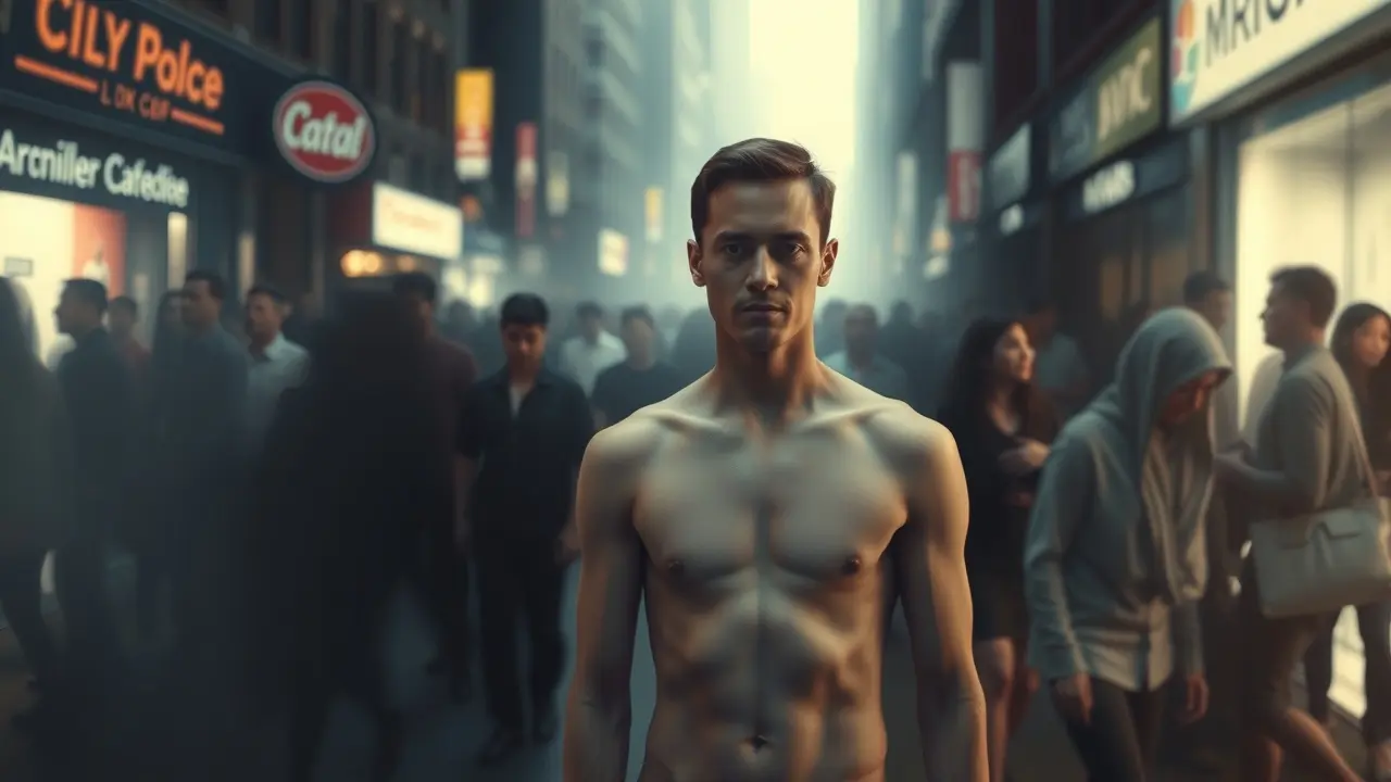 Significado de Sonhar com Nudez: Desvende os Mistérios do Seu Subconsciente Pessoa nua em rua movimentada, interpretando sonho com nudez