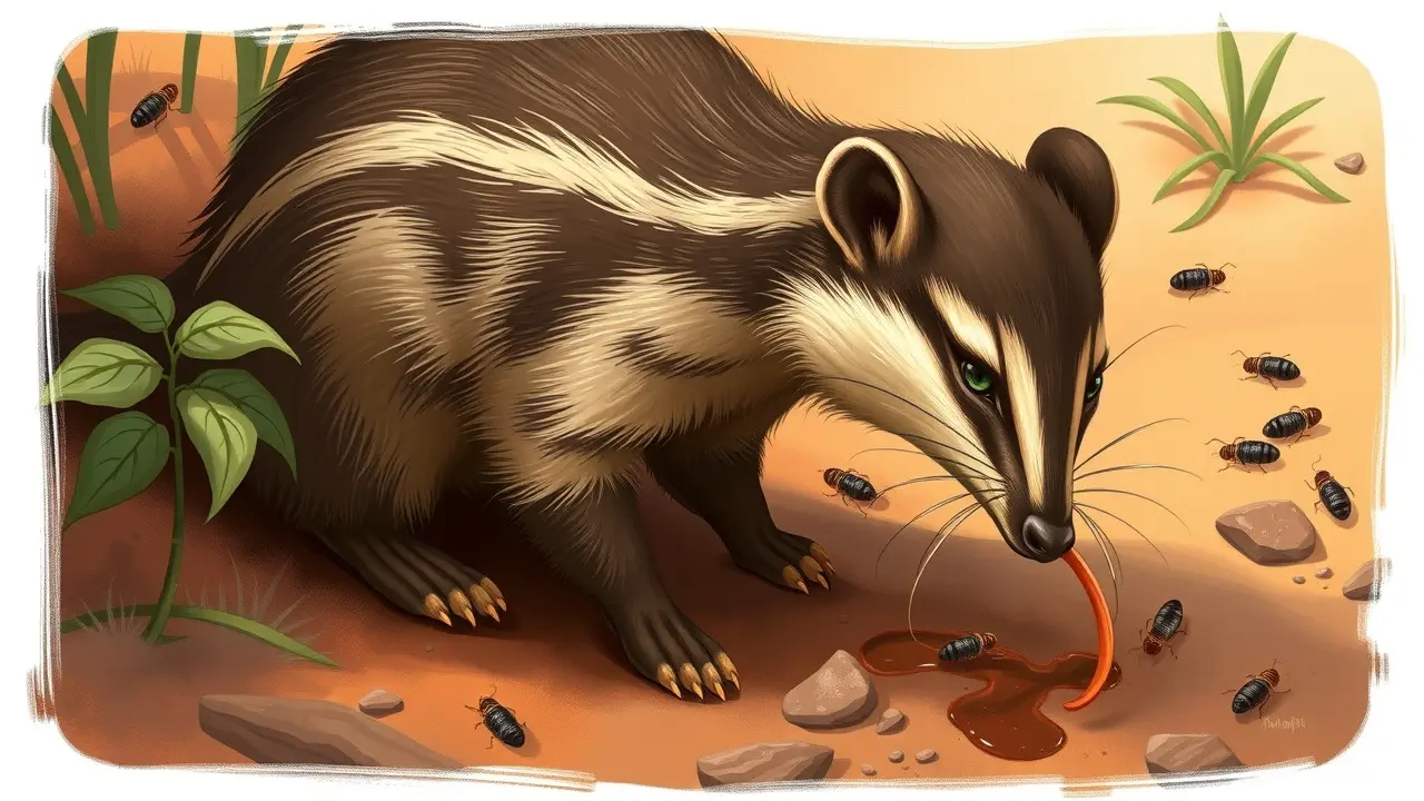 Numbat procurando comida no habitat natural.