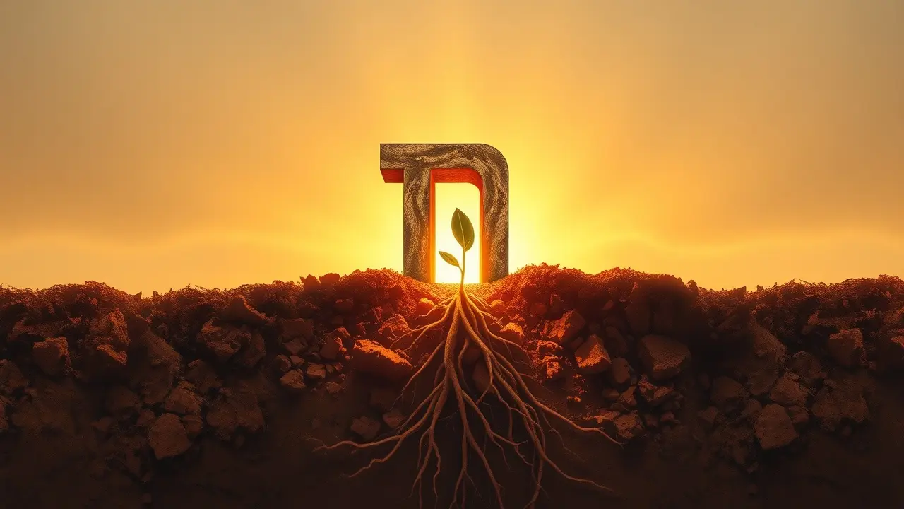 Semente germinando da letra Nun