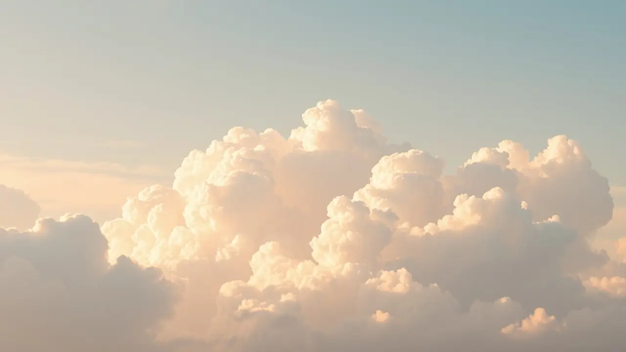 Nuvens coloridas em um céu sereno