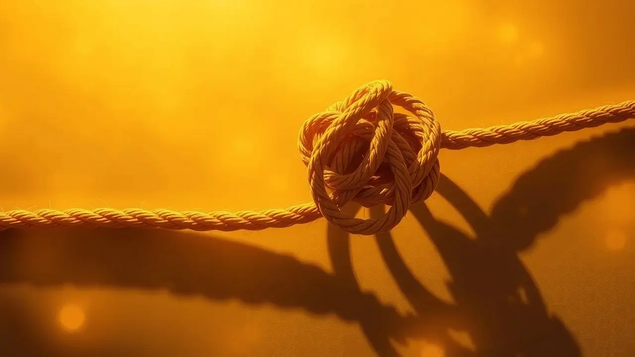 Corda com nó intrincado.