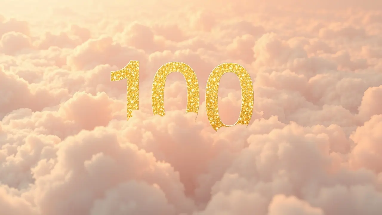 Sonhar com Número 100: Descubra o Significado e as Mensagens Ocultas Número 100 dourado flutuando no céu