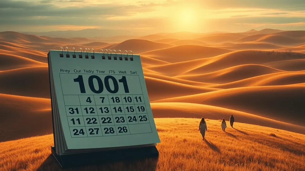 Significado de Sonhar com o Número 1001 Dias: Desvende os Mistérios Calendário gigante mostrando o número 1001