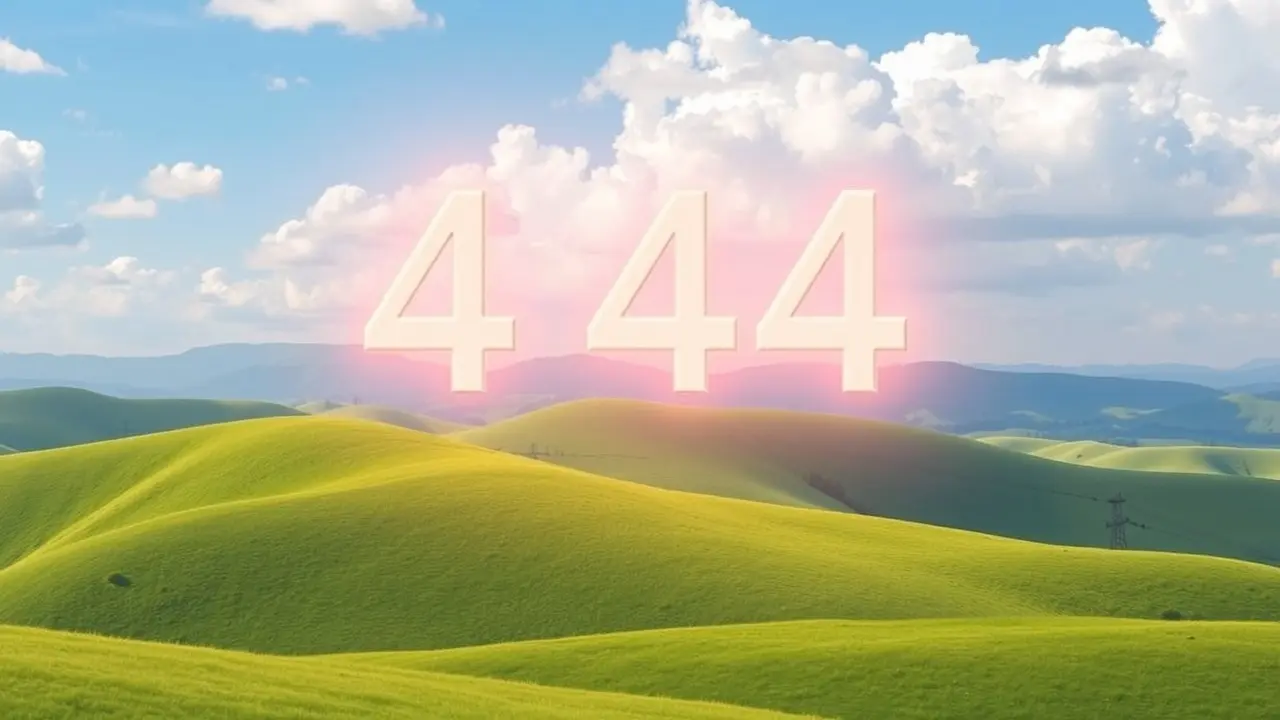 Significado de Sonhar com Número 444: Um Guia Completo Número 444 brilhando em um cenário calmo