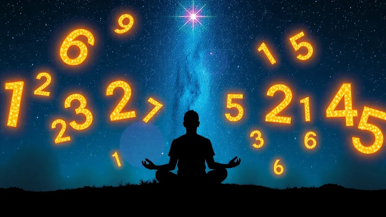 Significado de Sonhar com Número da Expressão: Decifre os Sinais! Pessoa meditando com números brilhantes ao redor.