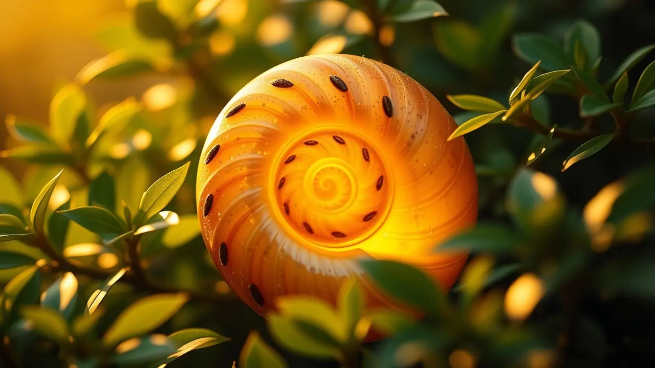 Espiral dourada representando o número de ouro na natureza