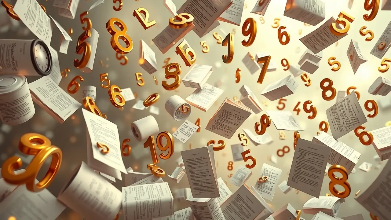 Homem contemplando números flutuantes em sonho.