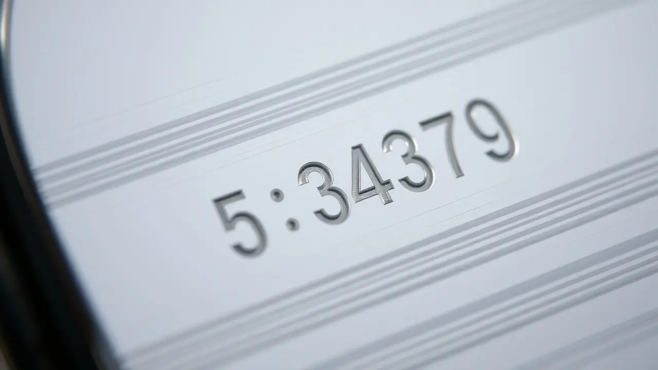 Número de série gravado em metal