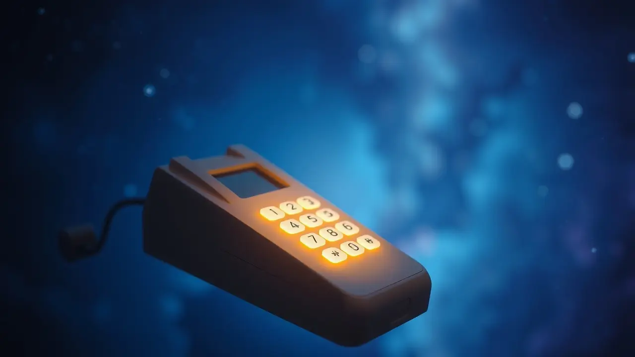 Sonhar com Número de Telefone: Descubra o Significado! Receptor de telefone brilhante em céu estrelado