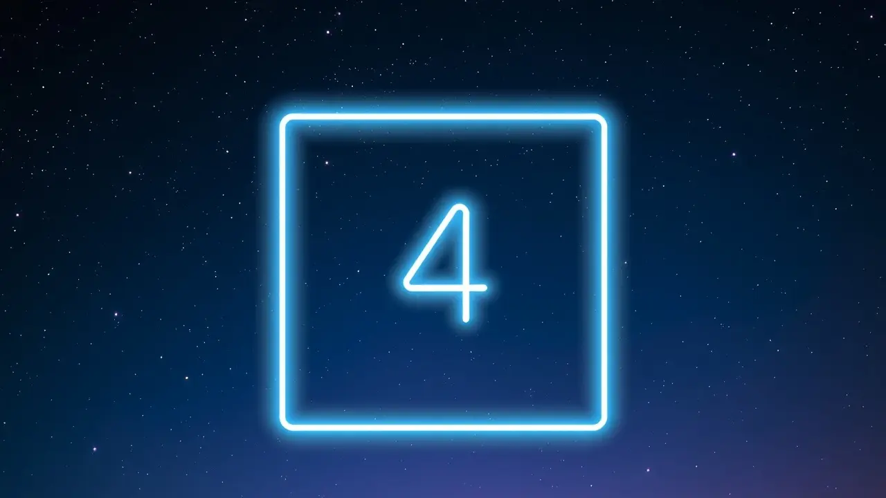 Número quadrado brilhante em um céu estrelado