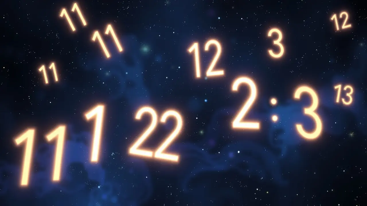 Números iguais brilhantes flutuando no céu noturno