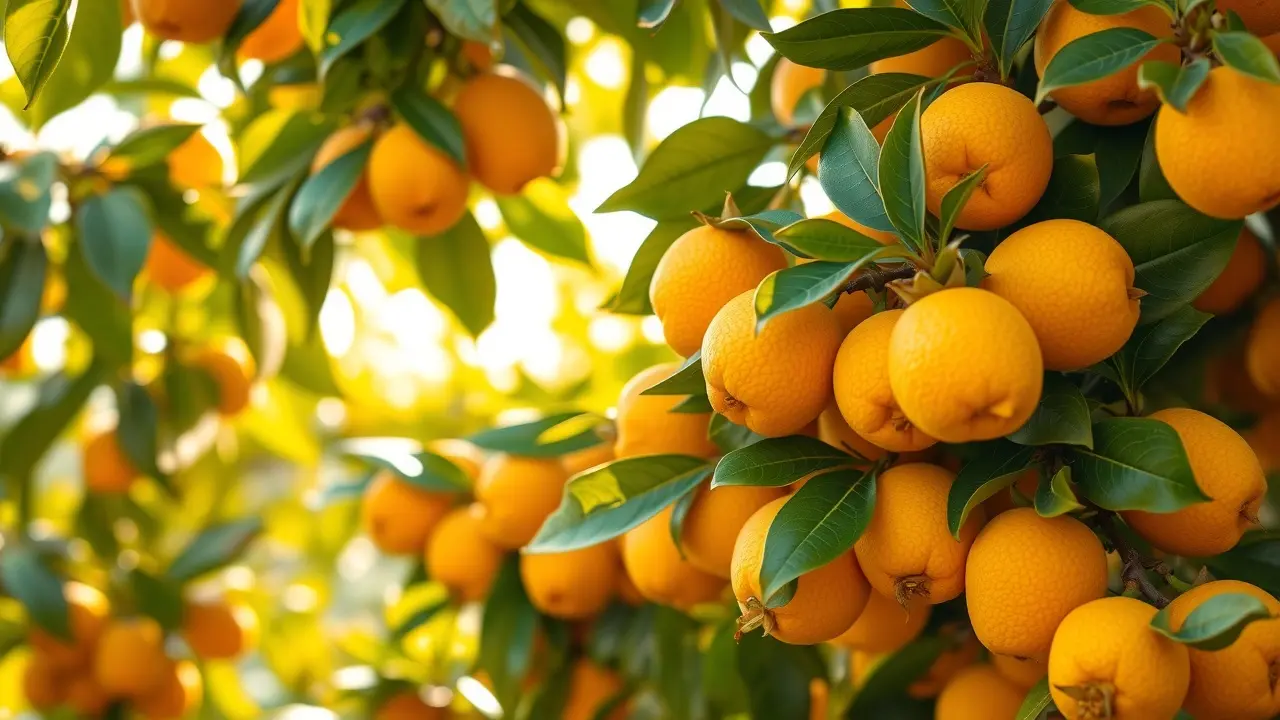 Nêsperas maduras em árvore