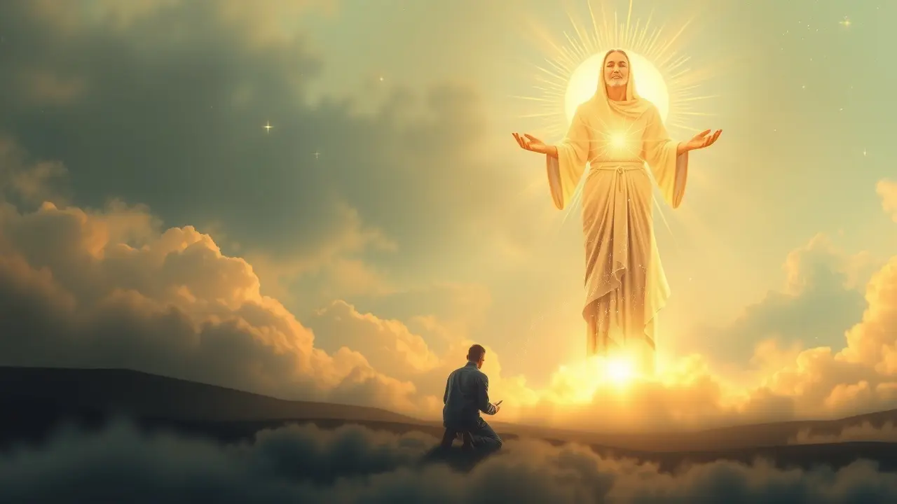 Pessoa ajoelhada em sonho, representando obediência