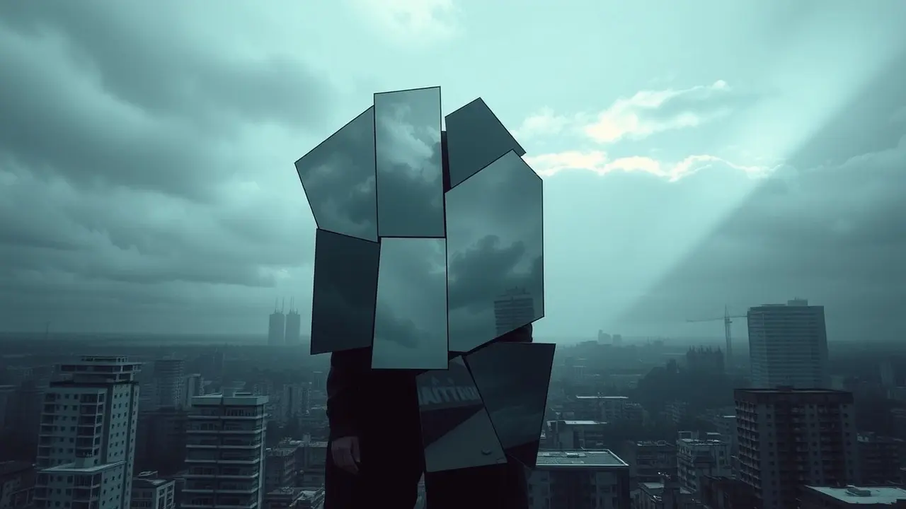 Reflexo distorcido em um sonho sobre objetificação.