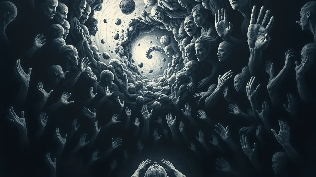 Sonhar com Obsessão: Descubra o Significado Oculto Pessoa presa em um vórtice de pensamentos obsessivos.