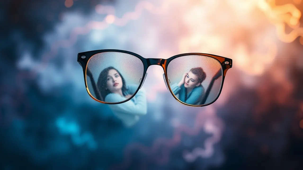 Sonhar com Óculos: Descubra os Significados e Interpretações Óculos flutuantes refratando a luz em um sonho.