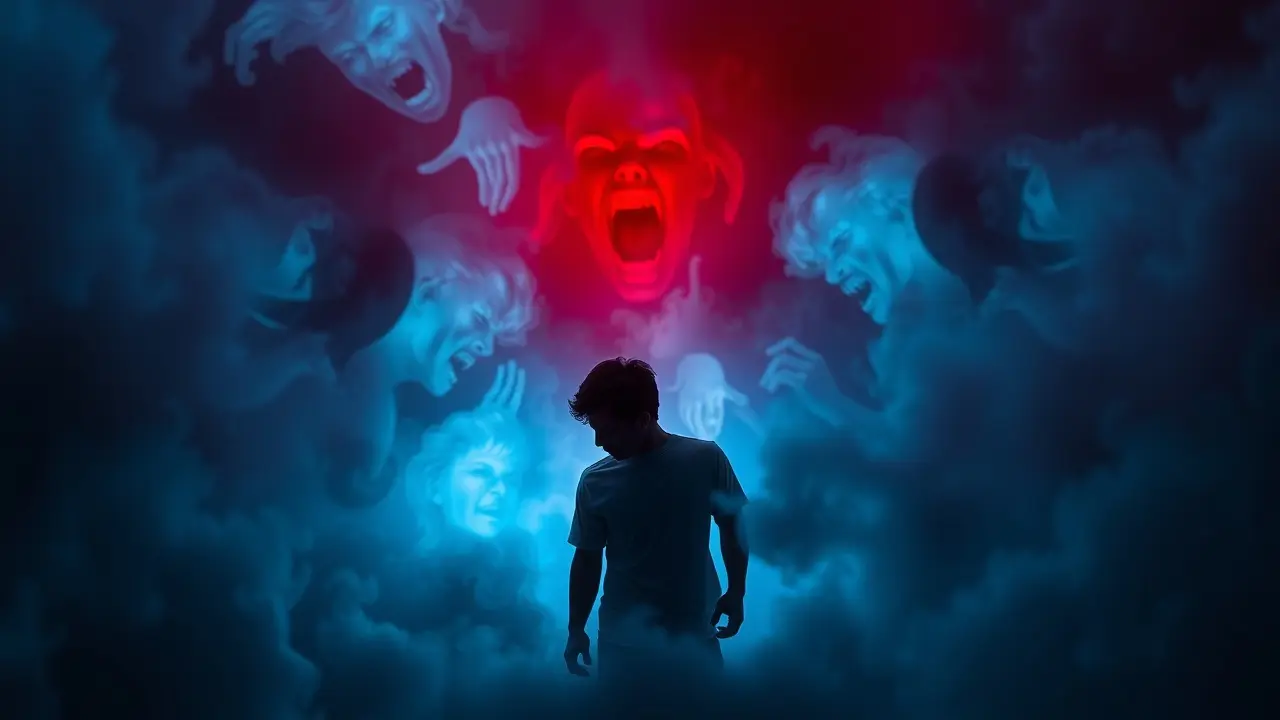 Ilustração de sonho com ódio e conflito interno