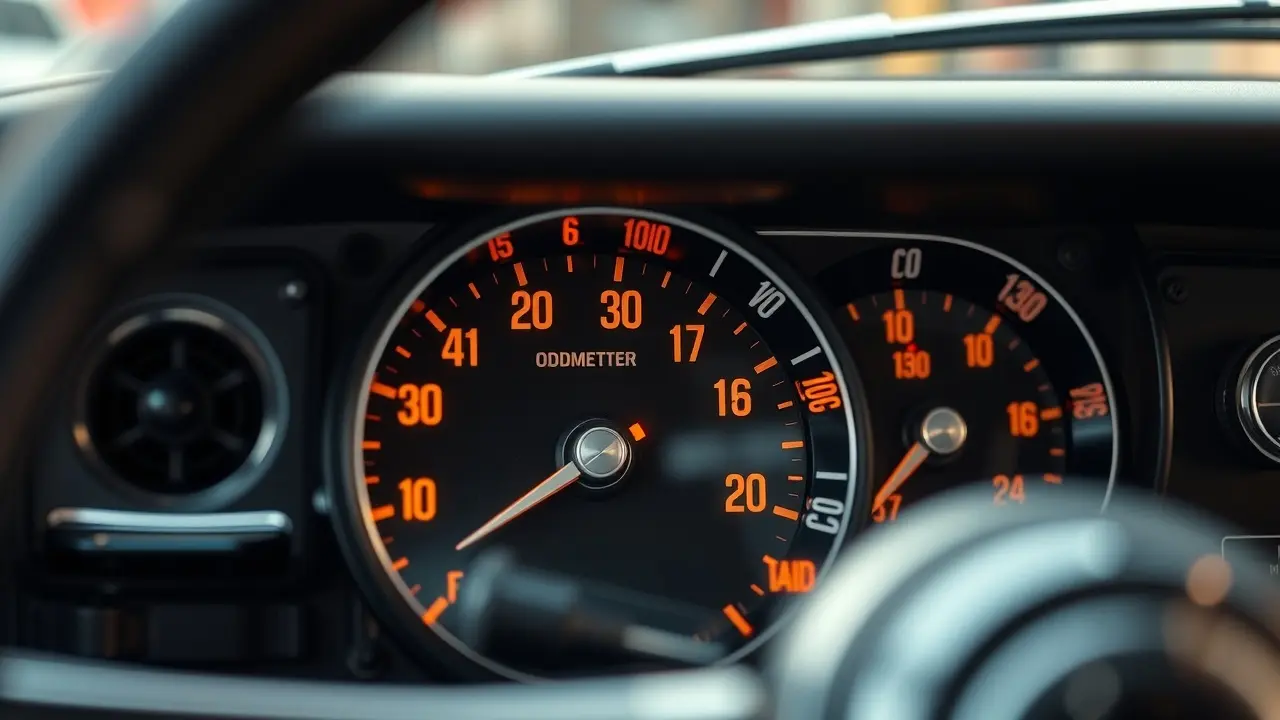 Odômetro de carro clássico