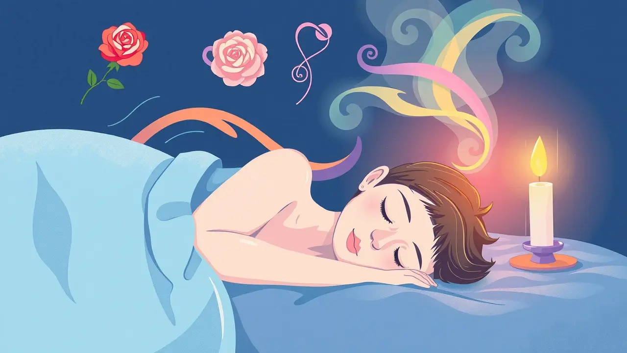 Pessoa sonhando com trilhas de cheiros coloridos