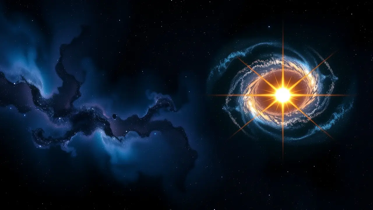 Estrela solitária brilhando na galáxia, representando o número um