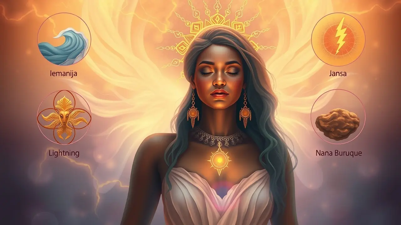 Significado de Sonhar com Orixá Feminino: Mensagens e Interpretações Mulher irradiando energia divina feminina
