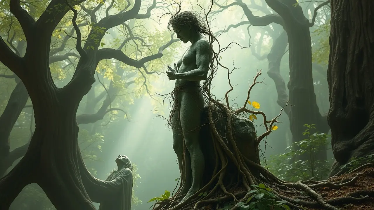 Sonhar com Ossificação: Desvende os Significados e Simbolismos Ilustração de uma figura humana se transformando em pedra