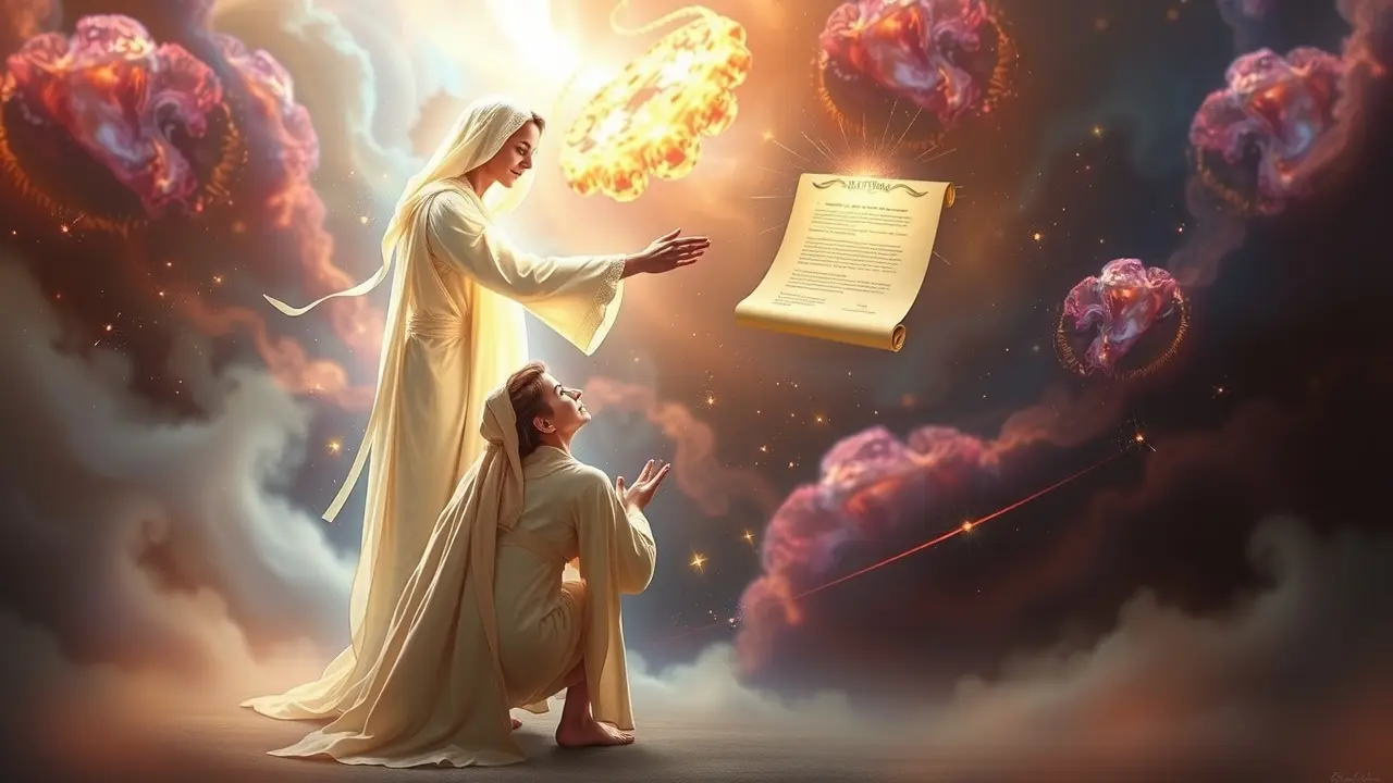 Pessoa recebendo uma outorgação em um sonho