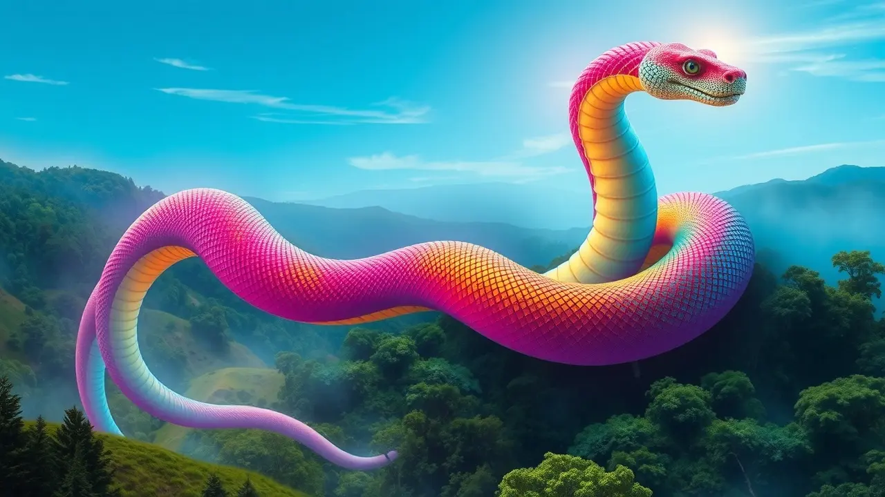 Sonhar com Oxumaré: Desvende os Significados e Simbolismos Serpente arco-íris representando Oxumaré