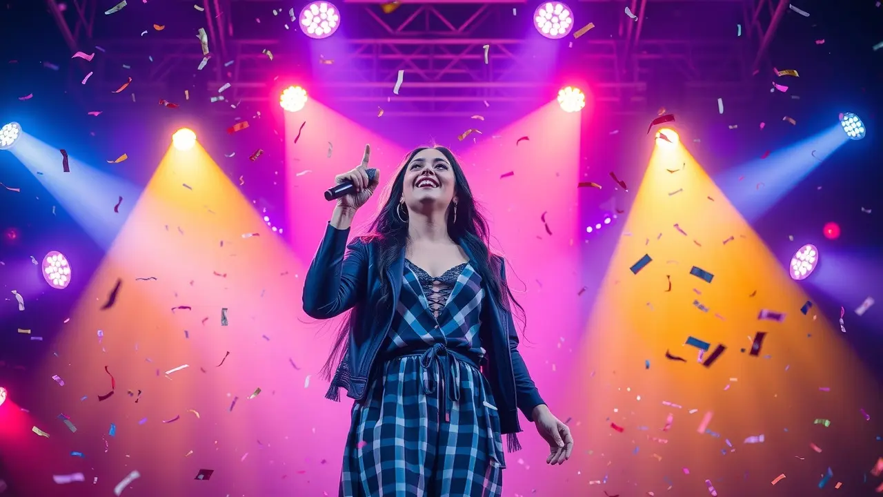 Sonhar com Pablo Vittar: Descubra o Significado e as Mensagens Ocultas Ilustração de Pablo Vittar em um show repleto de luzes e cores.