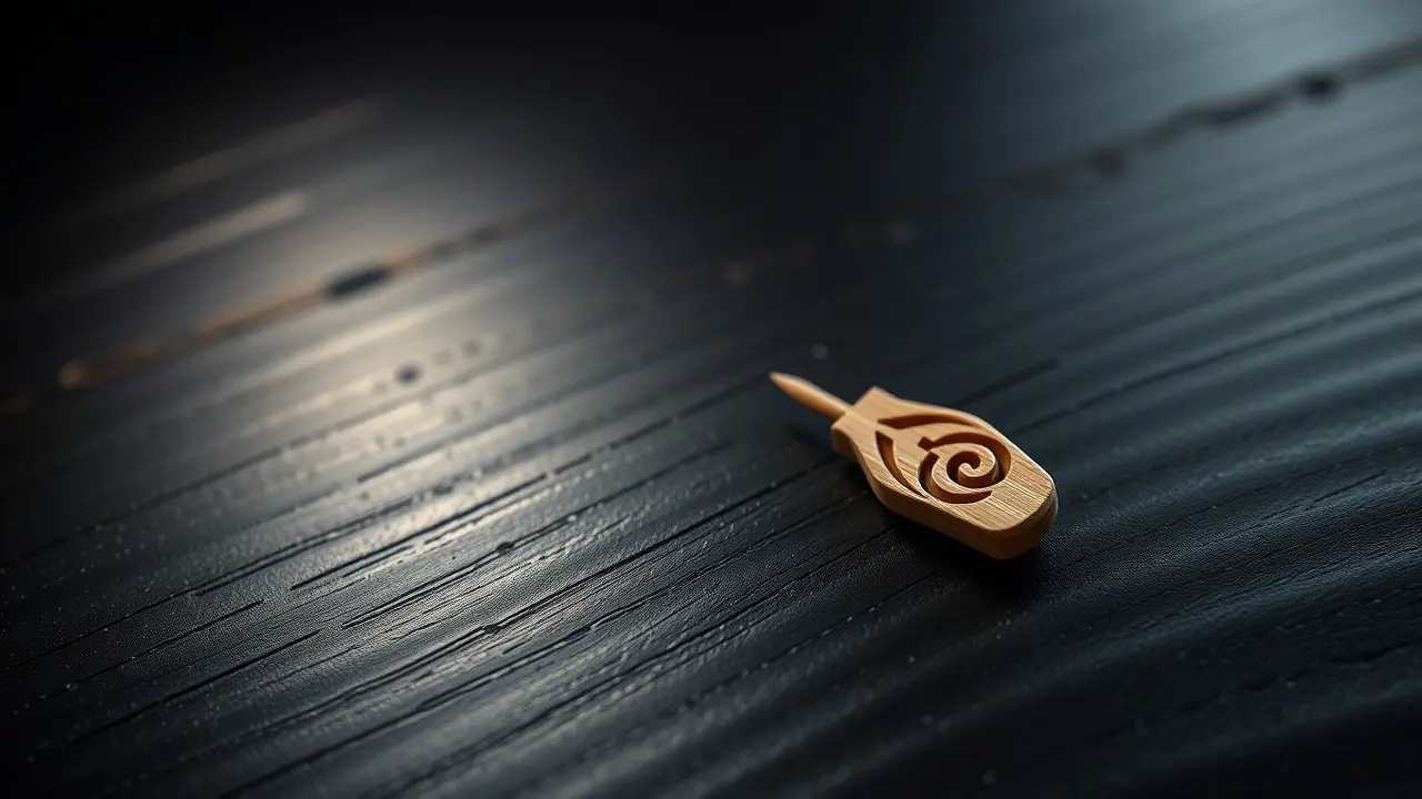 Palito de dente de madeira em close-up.