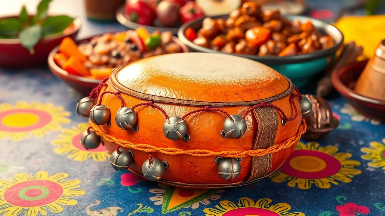 Pandeiro em festa brasileira