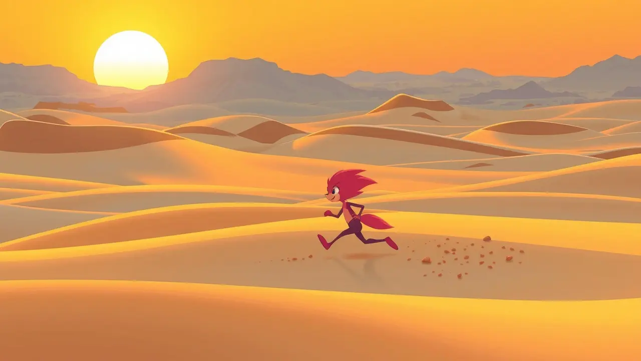 Sonhar com Papa-Léguas: Descubra o Significado! Papa-Léguas correndo no deserto