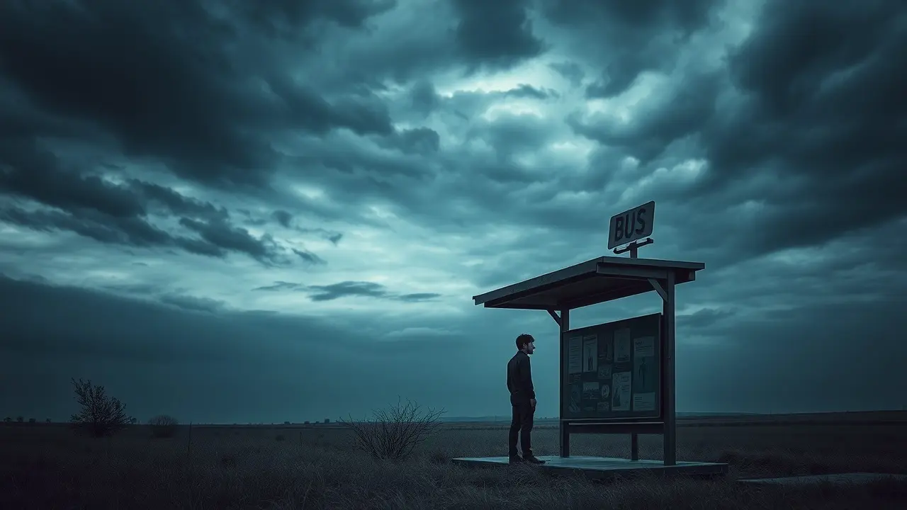Sonhar com Parada: Descubra o Significado e as Interpretações! Pessoa esperando ônibus em parada desolada