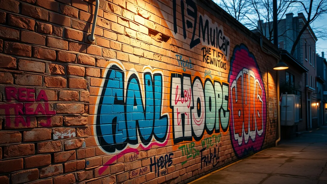 Significado de Sonhar com Parede: Descubra as Mensagens Ocultas Parede de tijolos com graffiti colorido representando emoções