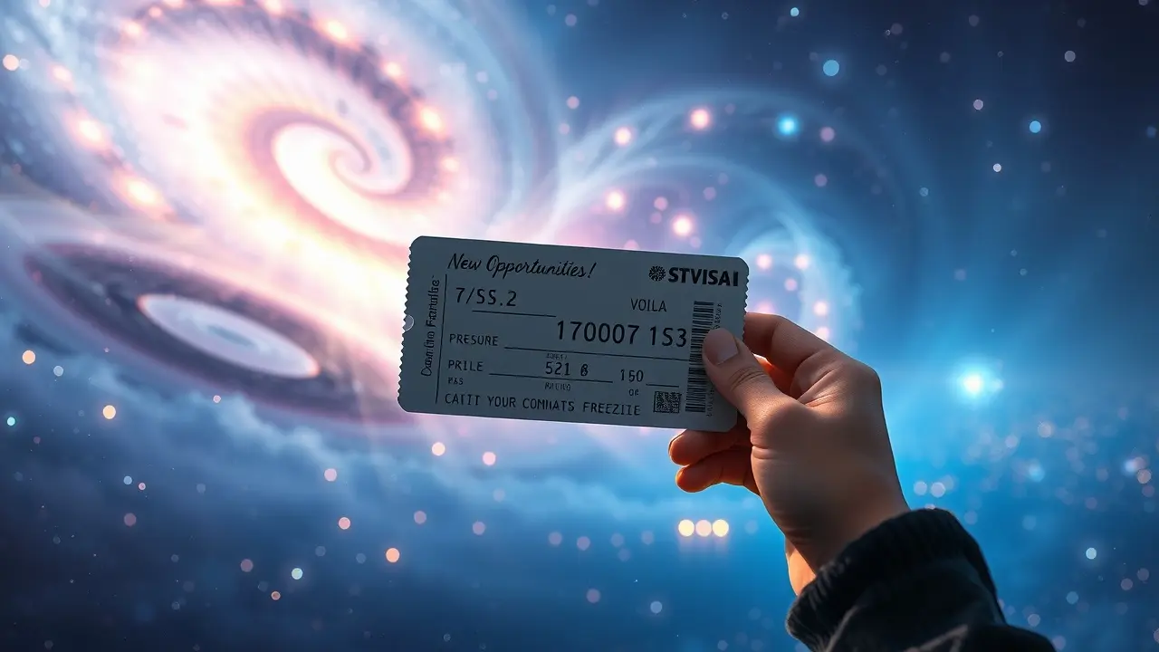 Sonhar com Passagem: Descubra os Significados e Interpretações Pessoa segurando passagem com destino galáctico