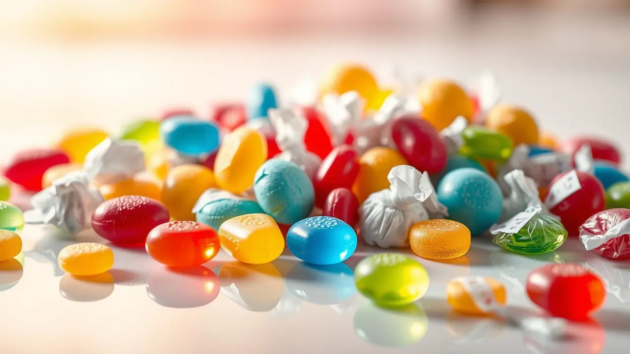 Pastilhas coloridas simbolizando sonhos de cura e alívio.