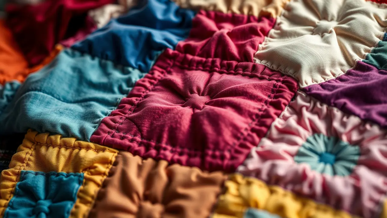 Sonhar com Patchwork: Descubra os Significados e Interpretações Colcha de patchwork colorida e detalhada.