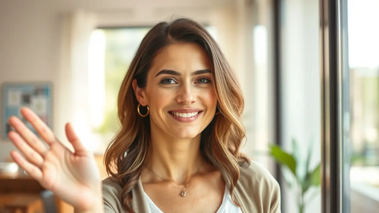 Significado de Sonhar com Patricia Abravanel: Decifre as Mensagens! Mulher sorrindo com olhar reconfortante