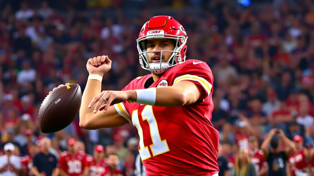 Significado de Sonhar com Patrick Mahomes: Interpretações e Simbolismos Patrick Mahomes jogando futebol americano