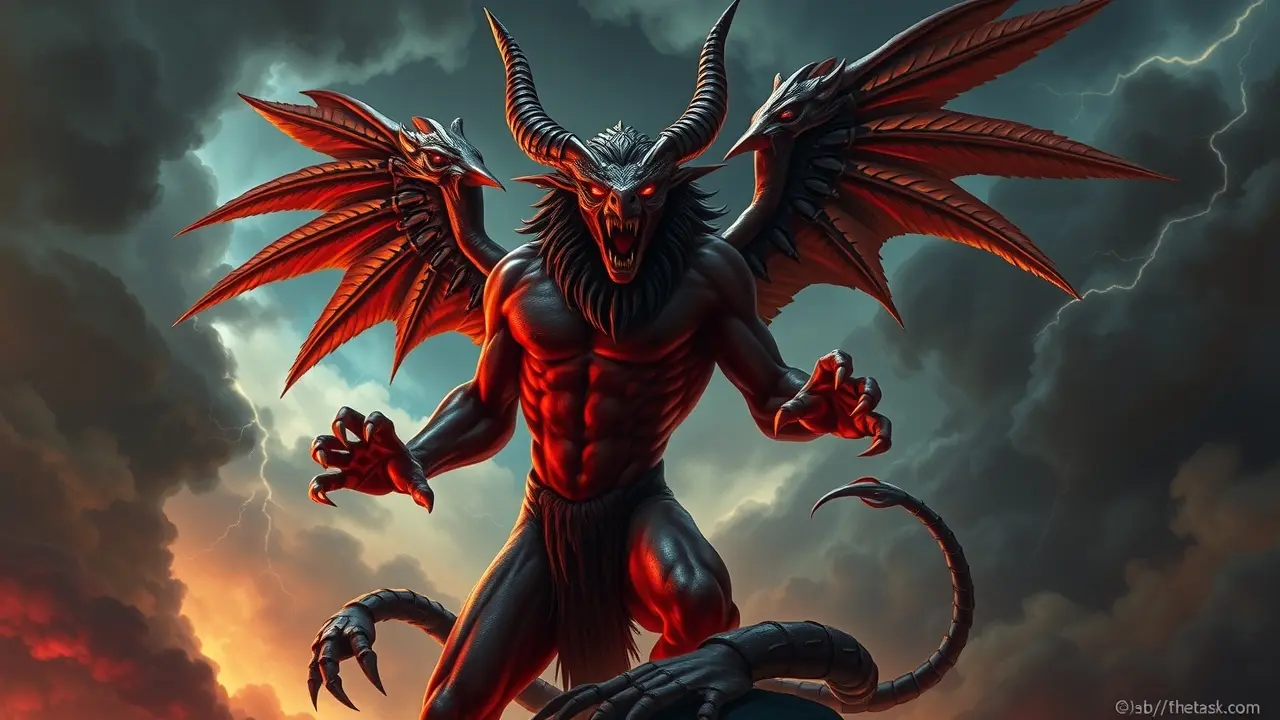 Ilustração de Pazuzu, o demônio assírio-babilônico.