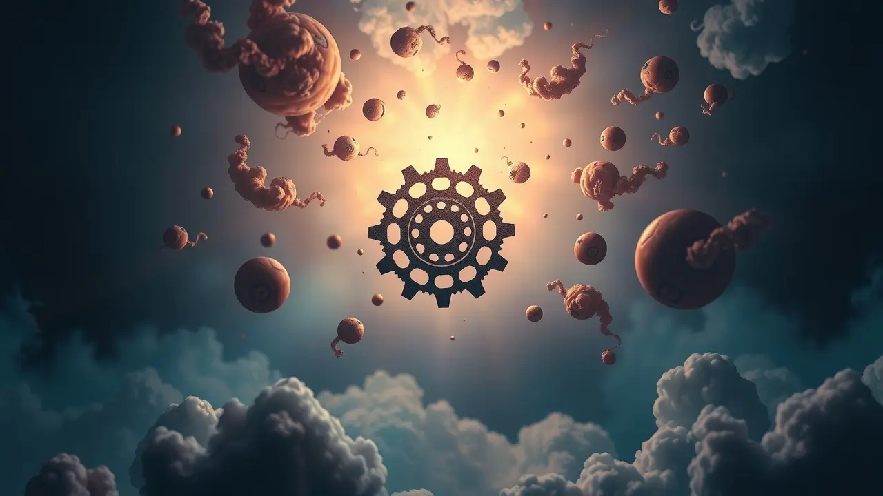 Engrenagem flutuante em sonho