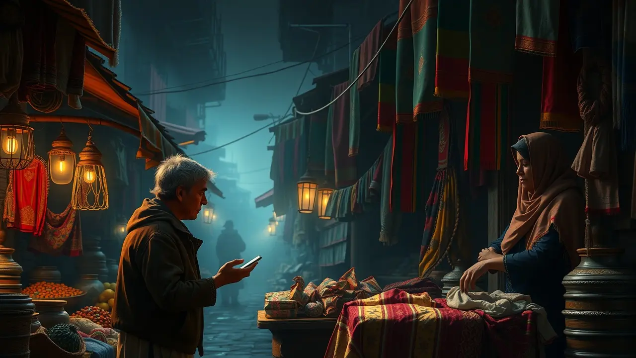 Pessoa pechinchando em um mercado