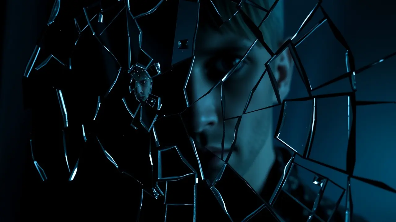 Sonhar com Pedaço: Descubra o Significado Oculto e Suas Interpretações Espelho quebrado refletindo um rosto distorcido.