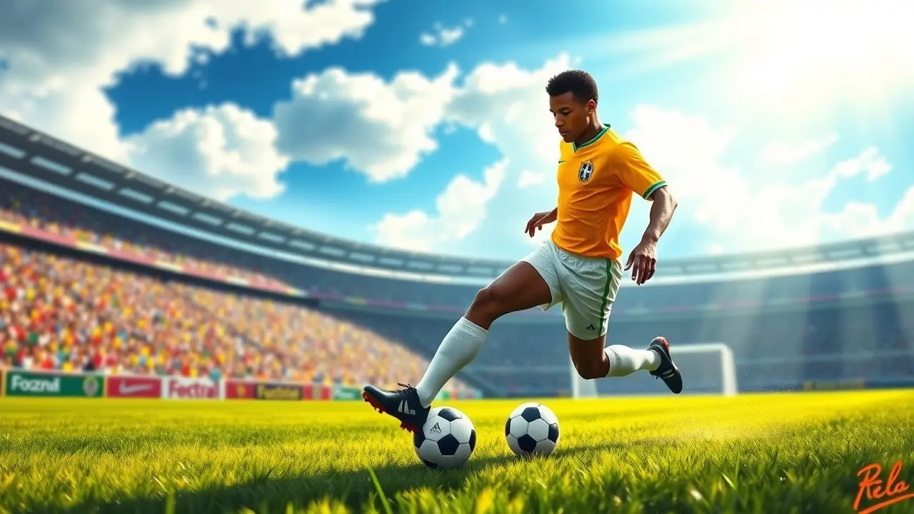 Pelé driblando a bola