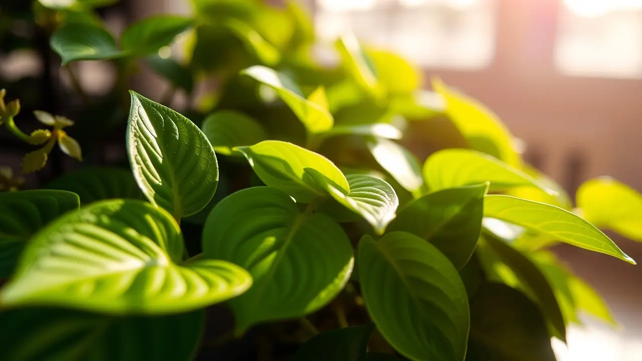 Peperômia verde vibrante.